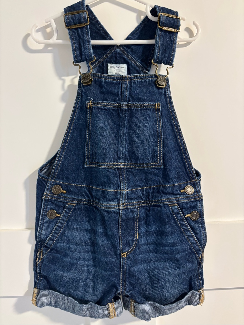 GAP Indigo Denim Short Overalls for Kids
